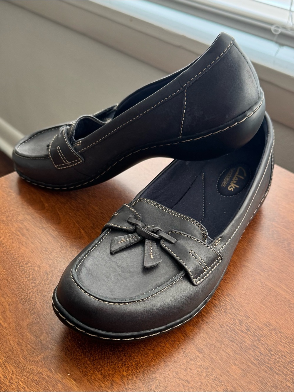 Clarks Bendables "Ashland Bubble" Leather Slip-On Loafers